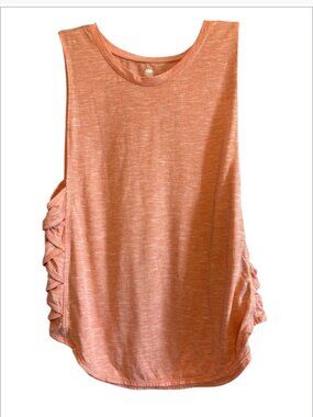 Studio Peach Colored BOHO Top Layer Over Tube Top Ruffled Side Size XL